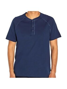 GAP Men's Soft Cotton Raglan Short Sleeve Henley Shirt Size Large NWT